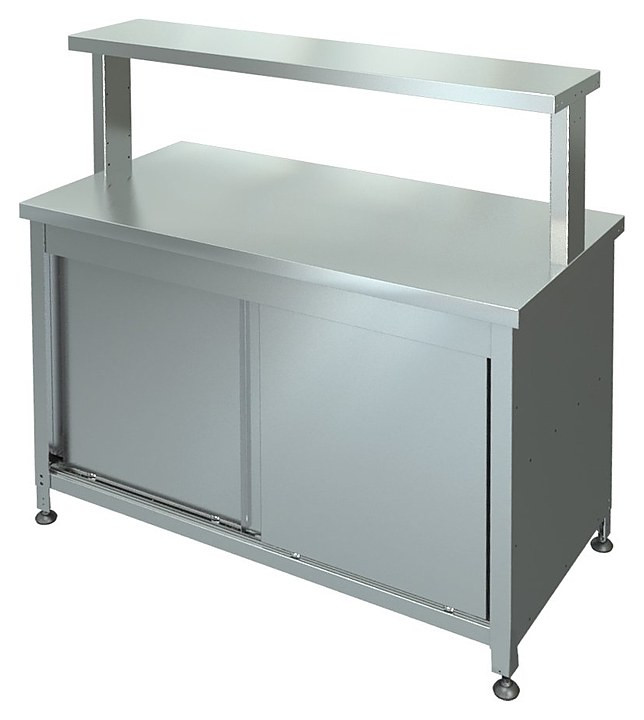 Стол-тумба купе без бортов (двери с двух сторон) СТК-2-1200/600 с полкой ПО-3