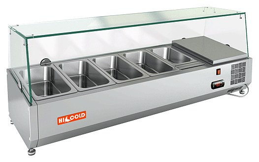 Настольная холодильная витрина для ингредиентов HICOLD VRX 1200 1/4