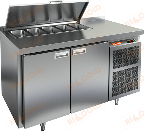 SL1-11GN (1/3) стол для салатов охл.(+2+10), 2 двери, 1390х700х850мм, HICOLD RUS