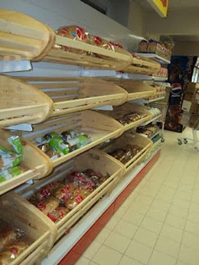 Стеллаж торговый для хлеба с фризом