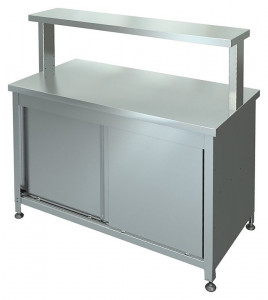 Стол-тумба купе без бортов (двери с двух сторон) СТК-2-1200/600 с полкой ПО-3